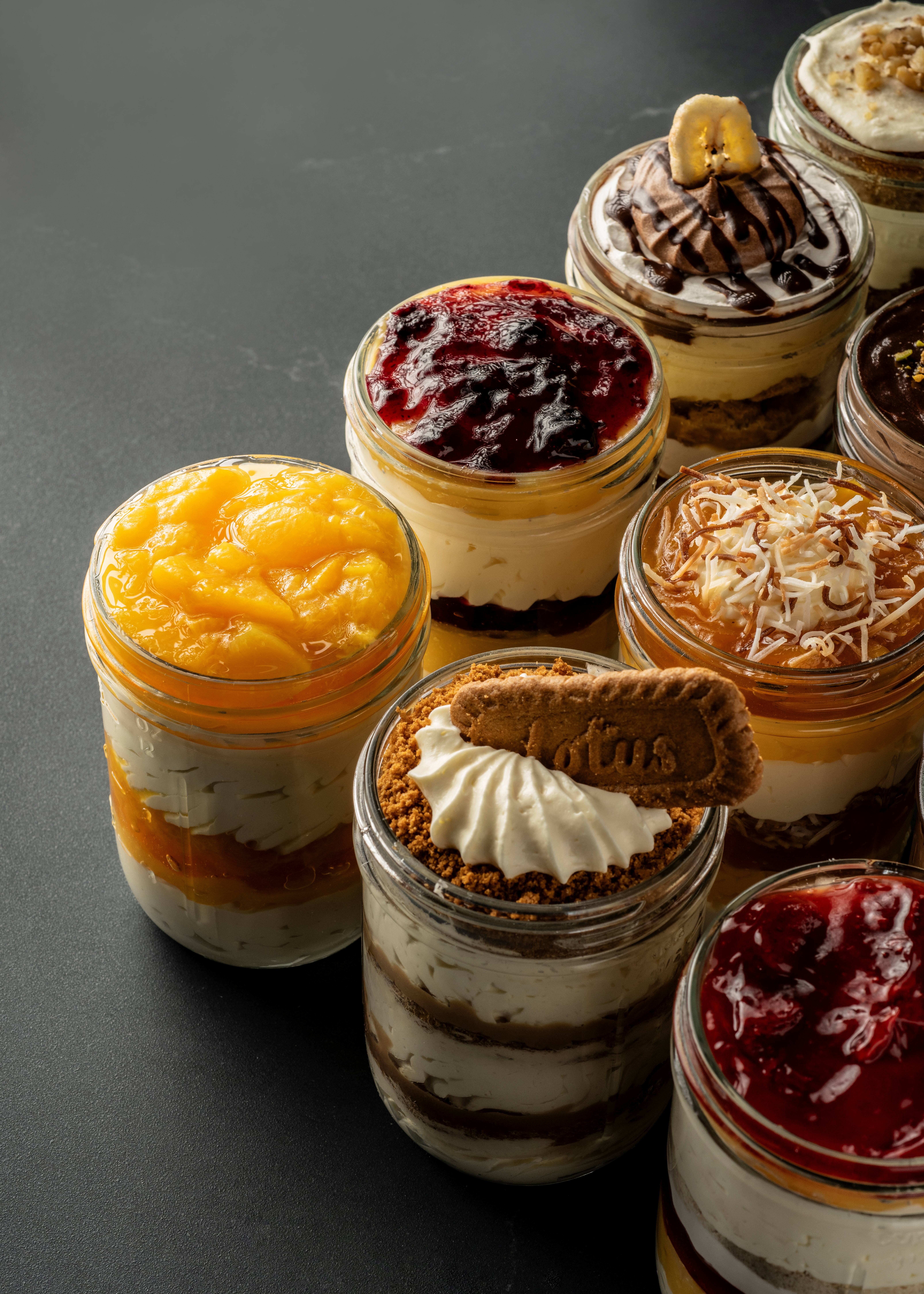 Assorted Smoky Rock Bakery dessert jars