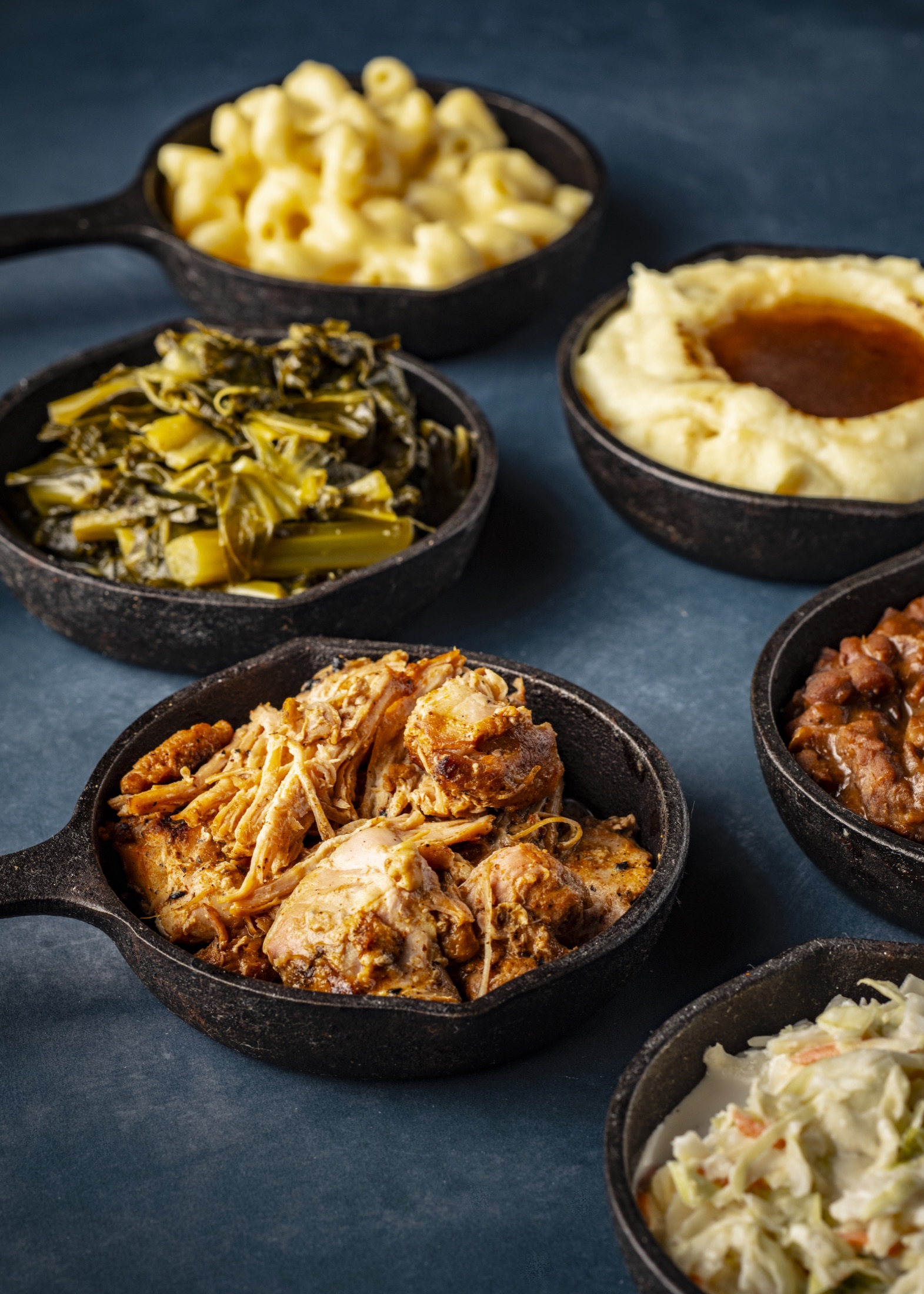Side dishes and plated starters at Smoky Rock BBQ