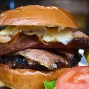 Smoky Rock BBQ conron bleu burger